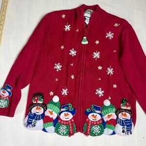 Vintage tiara international red snowman